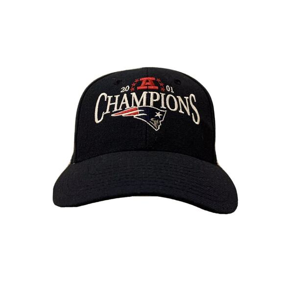 Vintage Y2K New England Patriots 2001 AFC Champions Adjustable Hat Cap - Picture 1 of 10